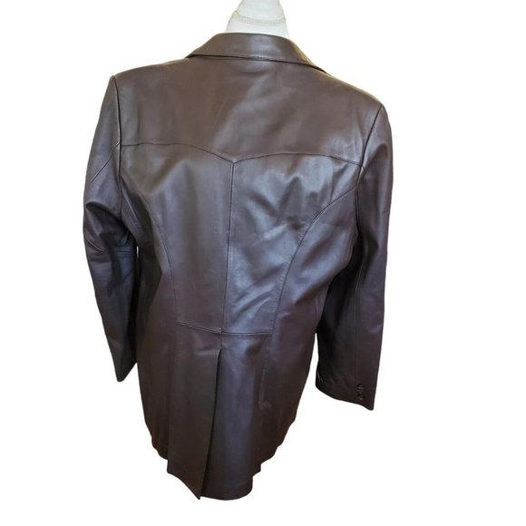 Mens 46L Western Brown Leather Jacket Sport Coat Cowboy‎ Vented - Picture 8 of 16
